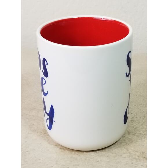 Hallmark Coffee Mug Tea Cup 4 1/2" Seas The Day 12oz White Red Vintage - Picture 4 of 14